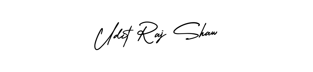 You should practise on your own different ways (AmerikaSignatureDemo-Regular) to write your name (Udit Raj Shaw) in signature. don't let someone else do it for you. Udit Raj Shaw signature style 3 images and pictures png