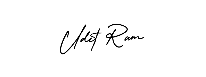 Udit Ram stylish signature style. Best Handwritten Sign (AmerikaSignatureDemo-Regular) for my name. Handwritten Signature Collection Ideas for my name Udit Ram. Udit Ram signature style 3 images and pictures png