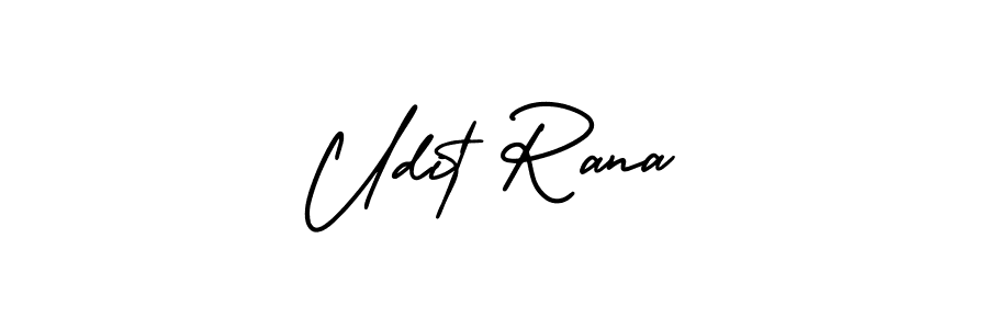 Also You can easily find your signature by using the search form. We will create Udit Rana name handwritten signature images for you free of cost using AmerikaSignatureDemo-Regular sign style. Udit Rana signature style 3 images and pictures png