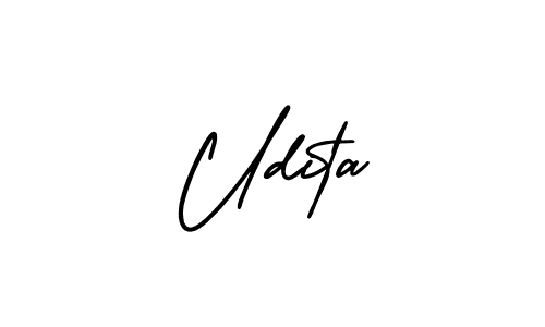 Make a beautiful signature design for name Udita. With this signature (AmerikaSignatureDemo-Regular) style, you can create a handwritten signature for free. Udita signature style 3 images and pictures png
