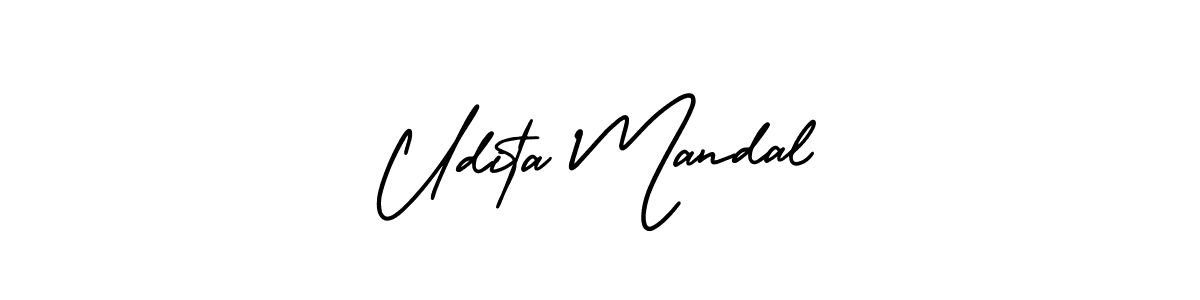 It looks lik you need a new signature style for name Udita Mandal. Design unique handwritten (AmerikaSignatureDemo-Regular) signature with our free signature maker in just a few clicks. Udita Mandal signature style 3 images and pictures png