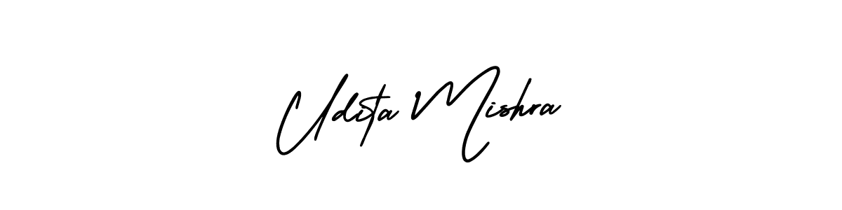 Create a beautiful signature design for name Udita Mishra. With this signature (AmerikaSignatureDemo-Regular) fonts, you can make a handwritten signature for free. Udita Mishra signature style 3 images and pictures png