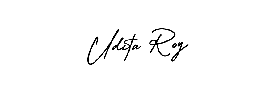 if you are searching for the best signature style for your name Udita Roy. so please give up your signature search. here we have designed multiple signature styles  using AmerikaSignatureDemo-Regular. Udita Roy signature style 3 images and pictures png