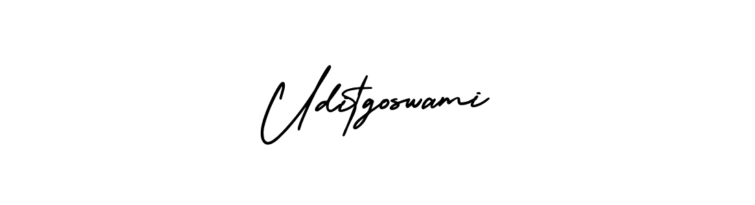 Make a beautiful signature design for name Uditgoswami. With this signature (AmerikaSignatureDemo-Regular) style, you can create a handwritten signature for free. Uditgoswami signature style 3 images and pictures png