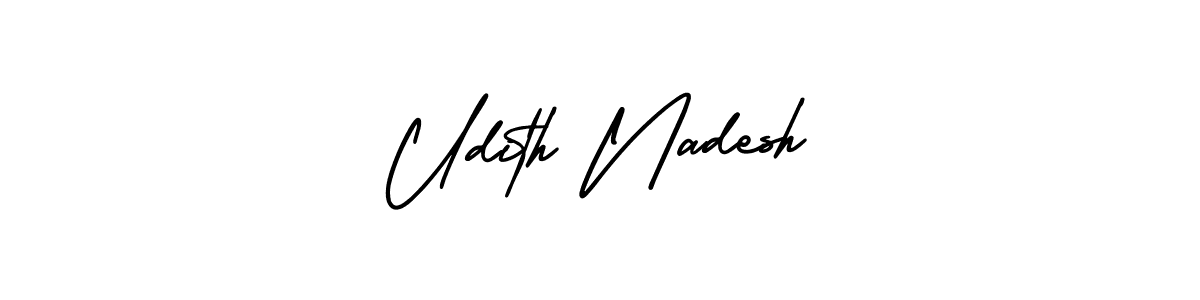 Udith Nadesh stylish signature style. Best Handwritten Sign (AmerikaSignatureDemo-Regular) for my name. Handwritten Signature Collection Ideas for my name Udith Nadesh. Udith Nadesh signature style 3 images and pictures png