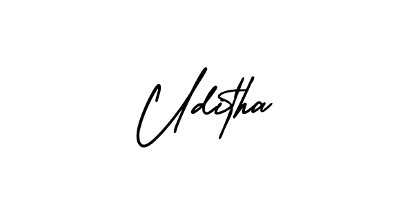 Make a short Uditha signature style. Manage your documents anywhere anytime using AmerikaSignatureDemo-Regular. Create and add eSignatures, submit forms, share and send files easily. Uditha signature style 3 images and pictures png