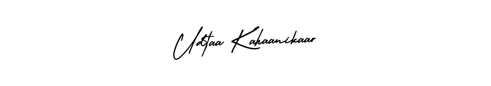 The best way (AmerikaSignatureDemo-Regular) to make a short signature is to pick only two or three words in your name. The name Udtaa Kahaanikaar include a total of six letters. For converting this name. Udtaa Kahaanikaar signature style 3 images and pictures png