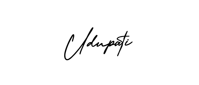 Use a signature maker to create a handwritten signature online. With this signature software, you can design (AmerikaSignatureDemo-Regular) your own signature for name Udupati. Udupati signature style 3 images and pictures png