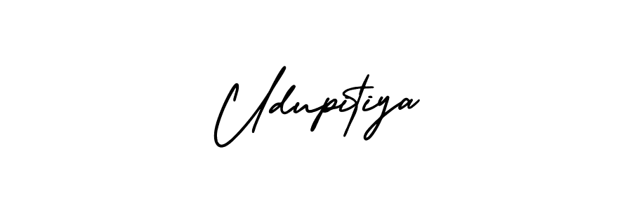 Create a beautiful signature design for name Udupitiya. With this signature (AmerikaSignatureDemo-Regular) fonts, you can make a handwritten signature for free. Udupitiya signature style 3 images and pictures png