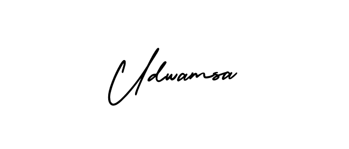 Udwamsa stylish signature style. Best Handwritten Sign (AmerikaSignatureDemo-Regular) for my name. Handwritten Signature Collection Ideas for my name Udwamsa. Udwamsa signature style 3 images and pictures png