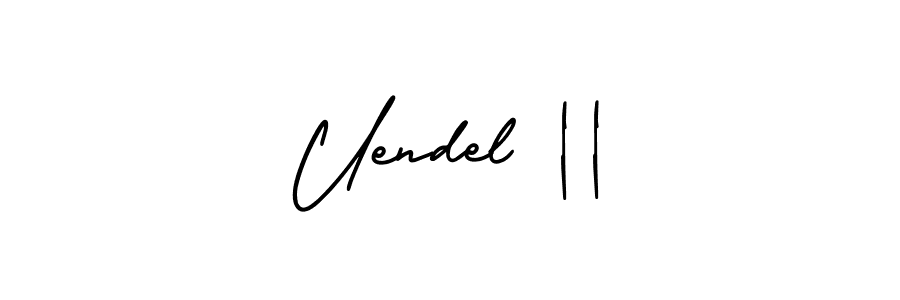 The best way (AmerikaSignatureDemo-Regular) to make a short signature is to pick only two or three words in your name. The name Uendel || include a total of six letters. For converting this name. Uendel || signature style 3 images and pictures png