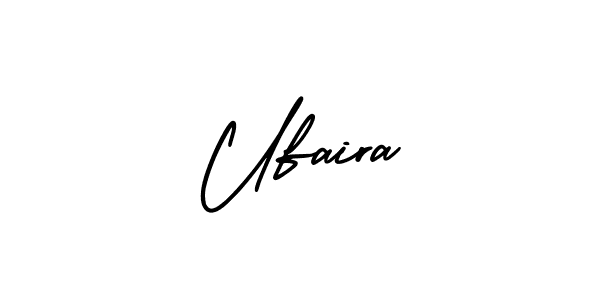 You should practise on your own different ways (AmerikaSignatureDemo-Regular) to write your name (Ufaira) in signature. don't let someone else do it for you. Ufaira signature style 3 images and pictures png