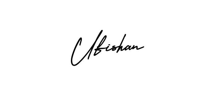 Ufishan stylish signature style. Best Handwritten Sign (AmerikaSignatureDemo-Regular) for my name. Handwritten Signature Collection Ideas for my name Ufishan. Ufishan signature style 3 images and pictures png