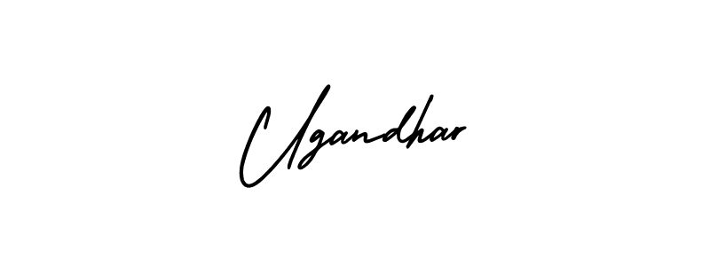 How to make Ugandhar signature? AmerikaSignatureDemo-Regular is a professional autograph style. Create handwritten signature for Ugandhar name. Ugandhar signature style 3 images and pictures png