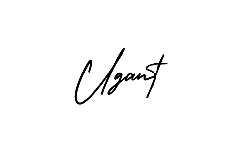 The best way (AmerikaSignatureDemo-Regular) to make a short signature is to pick only two or three words in your name. The name Ugant include a total of six letters. For converting this name. Ugant signature style 3 images and pictures png
