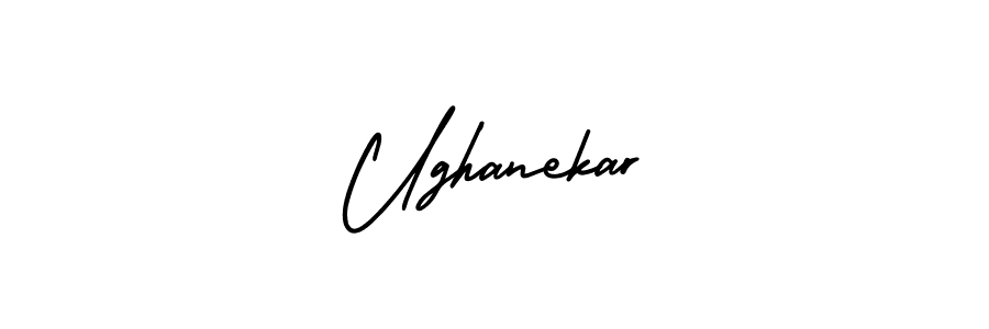 The best way (AmerikaSignatureDemo-Regular) to make a short signature is to pick only two or three words in your name. The name Ughanekar include a total of six letters. For converting this name. Ughanekar signature style 3 images and pictures png