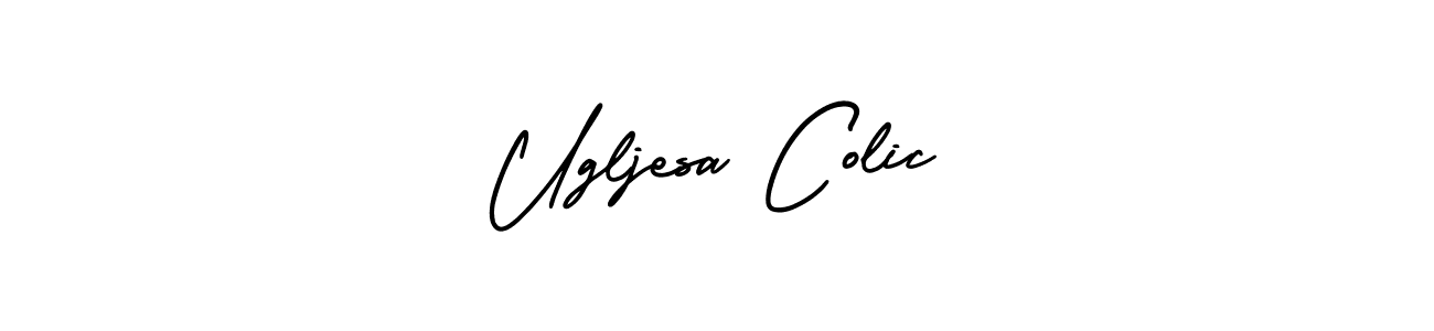 How to Draw Ugljesa Colic signature style? AmerikaSignatureDemo-Regular is a latest design signature styles for name Ugljesa Colic. Ugljesa Colic signature style 3 images and pictures png