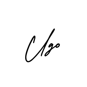 How to make Ugo name signature. Use AmerikaSignatureDemo-Regular style for creating short signs online. This is the latest handwritten sign. Ugo signature style 3 images and pictures png