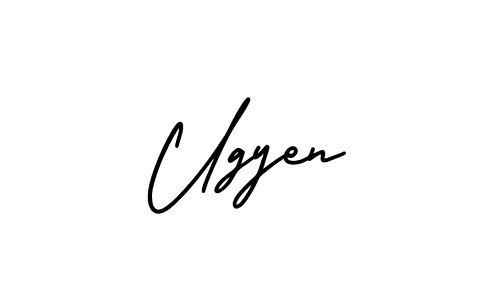 The best way (AmerikaSignatureDemo-Regular) to make a short signature is to pick only two or three words in your name. The name Ugyen include a total of six letters. For converting this name. Ugyen signature style 3 images and pictures png