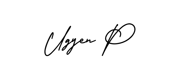 How to make Ugyen P signature? AmerikaSignatureDemo-Regular is a professional autograph style. Create handwritten signature for Ugyen P name. Ugyen P signature style 3 images and pictures png