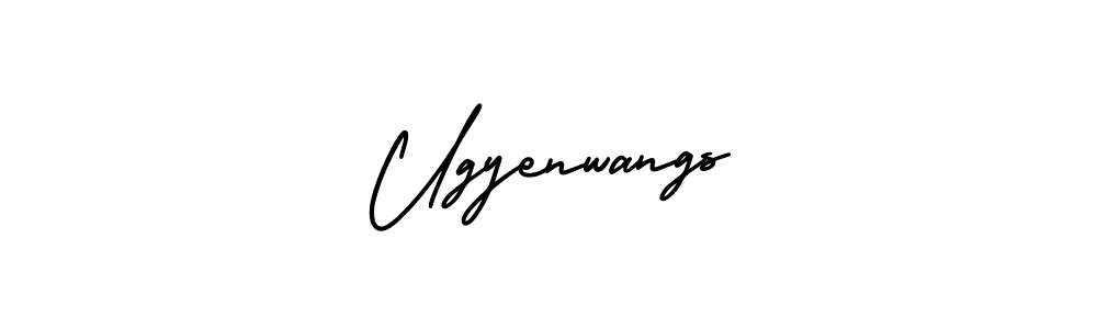 AmerikaSignatureDemo-Regular is a professional signature style that is perfect for those who want to add a touch of class to their signature. It is also a great choice for those who want to make their signature more unique. Get Ugyenwangs name to fancy signature for free. Ugyenwangs signature style 3 images and pictures png