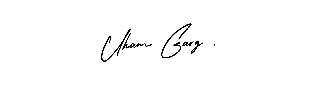 This is the best signature style for the Uham Garg . name. Also you like these signature font (AmerikaSignatureDemo-Regular). Mix name signature. Uham Garg . signature style 3 images and pictures png
