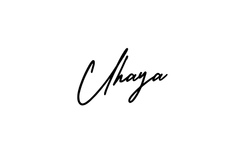 How to make Uhaya signature? AmerikaSignatureDemo-Regular is a professional autograph style. Create handwritten signature for Uhaya name. Uhaya signature style 3 images and pictures png