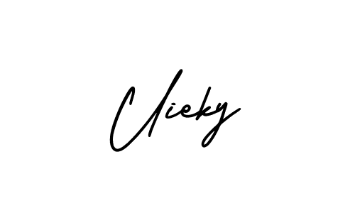 How to make Uieky name signature. Use AmerikaSignatureDemo-Regular style for creating short signs online. This is the latest handwritten sign. Uieky signature style 3 images and pictures png