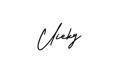 How to make Uieky name signature. Use AmerikaSignatureDemo-Regular style for creating short signs online. This is the latest handwritten sign. Uieky signature style 3 images and pictures png