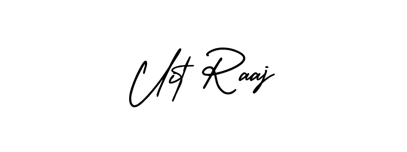 if you are searching for the best signature style for your name Uit Raaj. so please give up your signature search. here we have designed multiple signature styles  using AmerikaSignatureDemo-Regular. Uit Raaj signature style 3 images and pictures png