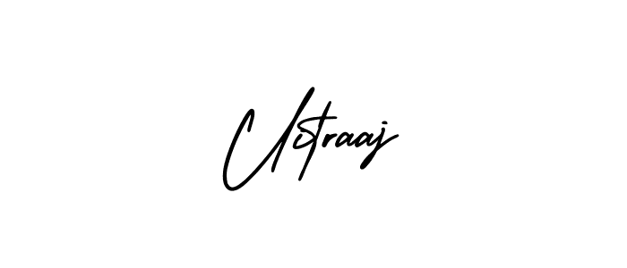 You should practise on your own different ways (AmerikaSignatureDemo-Regular) to write your name (Uitraaj) in signature. don't let someone else do it for you. Uitraaj signature style 3 images and pictures png