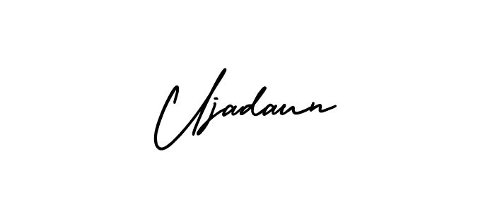 This is the best signature style for the Ujadaun name. Also you like these signature font (AmerikaSignatureDemo-Regular). Mix name signature. Ujadaun signature style 3 images and pictures png