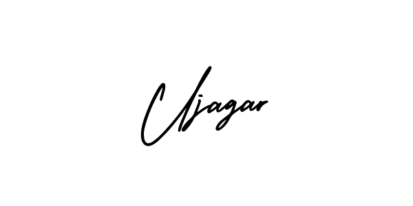The best way (AmerikaSignatureDemo-Regular) to make a short signature is to pick only two or three words in your name. The name Ujagar include a total of six letters. For converting this name. Ujagar signature style 3 images and pictures png