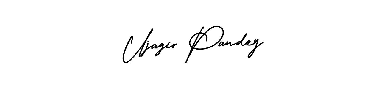 Ujagir Pandey stylish signature style. Best Handwritten Sign (AmerikaSignatureDemo-Regular) for my name. Handwritten Signature Collection Ideas for my name Ujagir Pandey. Ujagir Pandey signature style 3 images and pictures png