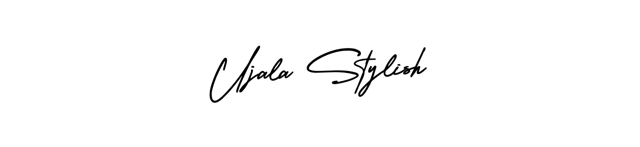 if you are searching for the best signature style for your name Ujala Stylish. so please give up your signature search. here we have designed multiple signature styles  using AmerikaSignatureDemo-Regular. Ujala Stylish signature style 3 images and pictures png