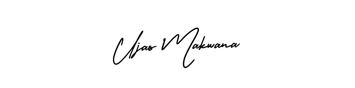 Make a beautiful signature design for name Ujas Makwana. With this signature (AmerikaSignatureDemo-Regular) style, you can create a handwritten signature for free. Ujas Makwana signature style 3 images and pictures png