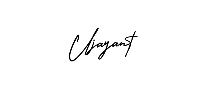 if you are searching for the best signature style for your name Ujayant. so please give up your signature search. here we have designed multiple signature styles  using AmerikaSignatureDemo-Regular. Ujayant signature style 3 images and pictures png