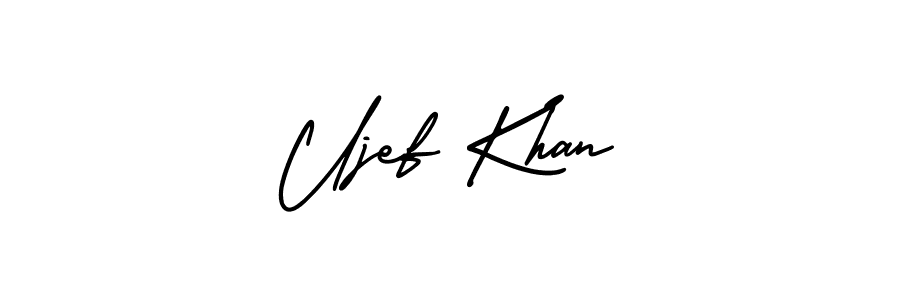 It looks lik you need a new signature style for name Ujef Khan. Design unique handwritten (AmerikaSignatureDemo-Regular) signature with our free signature maker in just a few clicks. Ujef Khan signature style 3 images and pictures png