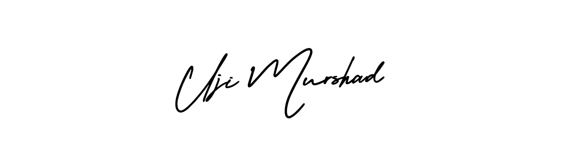 This is the best signature style for the Uji Murshad name. Also you like these signature font (AmerikaSignatureDemo-Regular). Mix name signature. Uji Murshad signature style 3 images and pictures png