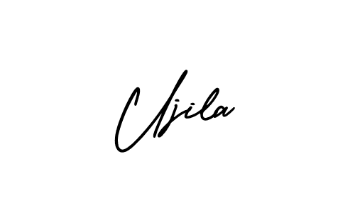 The best way (AmerikaSignatureDemo-Regular) to make a short signature is to pick only two or three words in your name. The name Ujila include a total of six letters. For converting this name. Ujila signature style 3 images and pictures png