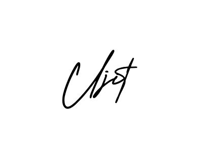 You should practise on your own different ways (AmerikaSignatureDemo-Regular) to write your name (Ujit) in signature. don't let someone else do it for you. Ujit signature style 3 images and pictures png