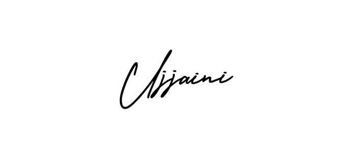 if you are searching for the best signature style for your name Ujjaini. so please give up your signature search. here we have designed multiple signature styles  using AmerikaSignatureDemo-Regular. Ujjaini signature style 3 images and pictures png