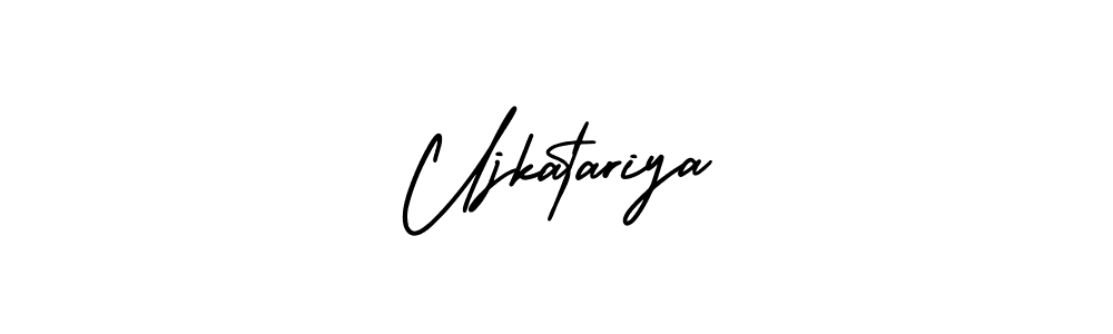 Design your own signature with our free online signature maker. With this signature software, you can create a handwritten (AmerikaSignatureDemo-Regular) signature for name Ujkatariya. Ujkatariya signature style 3 images and pictures png