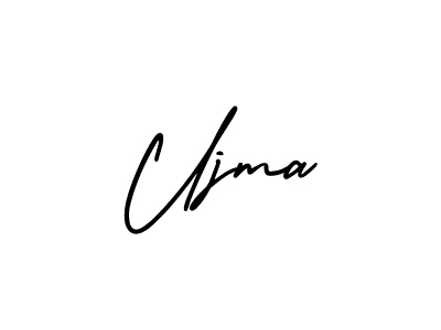 Similarly AmerikaSignatureDemo-Regular is the best handwritten signature design. Signature creator online .You can use it as an online autograph creator for name Ujma. Ujma signature style 3 images and pictures png