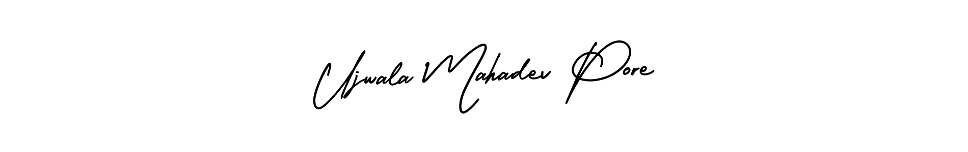 AmerikaSignatureDemo-Regular is a professional signature style that is perfect for those who want to add a touch of class to their signature. It is also a great choice for those who want to make their signature more unique. Get Ujwala Mahadev Pore name to fancy signature for free. Ujwala Mahadev Pore signature style 3 images and pictures png