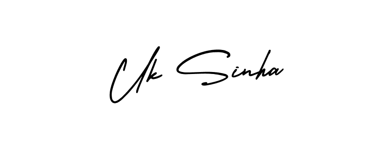 You should practise on your own different ways (AmerikaSignatureDemo-Regular) to write your name (Uk Sinha) in signature. don't let someone else do it for you. Uk Sinha signature style 3 images and pictures png