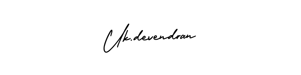 Use a signature maker to create a handwritten signature online. With this signature software, you can design (AmerikaSignatureDemo-Regular) your own signature for name Uk.devendran. Uk.devendran signature style 3 images and pictures png