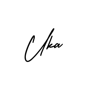 How to make Uka name signature. Use AmerikaSignatureDemo-Regular style for creating short signs online. This is the latest handwritten sign. Uka signature style 3 images and pictures png