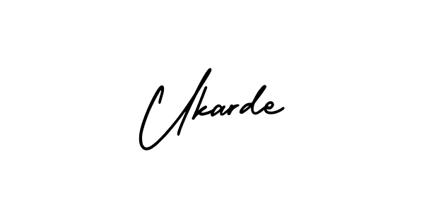 How to Draw Ukarde signature style? AmerikaSignatureDemo-Regular is a latest design signature styles for name Ukarde. Ukarde signature style 3 images and pictures png