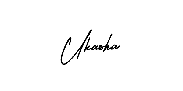 Make a beautiful signature design for name Ukasha. Use this online signature maker to create a handwritten signature for free. Ukasha signature style 3 images and pictures png